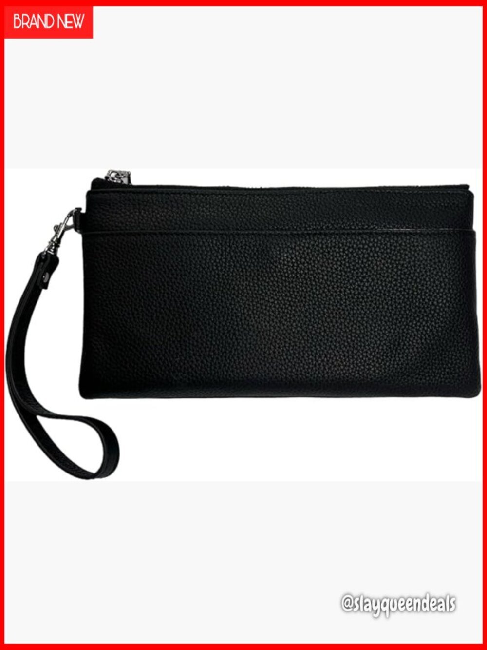 Genuine Leather RFID Blocking Wristlet Clutch Purse with Removable Strap